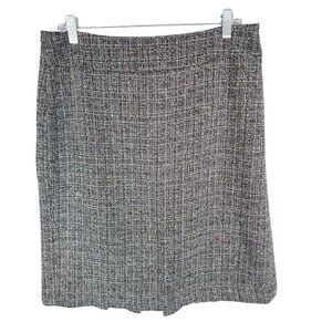 Womens Cato Black & White Tweed Skirt Side Zipper Size 12